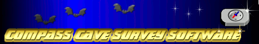 Compass Cave Survey Software Logo - Bats, Compass and Night Sky
